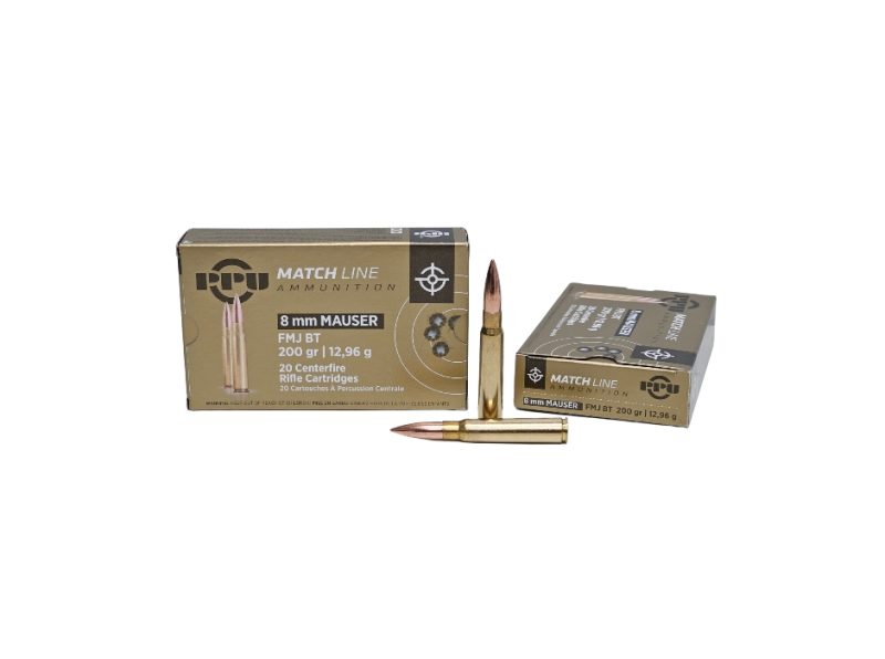 PPU Match 8mm Mauser 200 Grain Full Metal Jacket